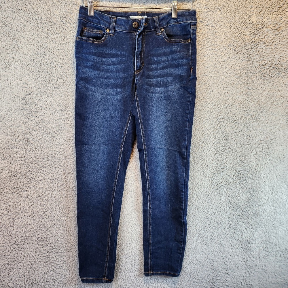 Ellen Tracy Jeans Womens 6 Blue Denim Cotton Stretch Mid Rise SKinny Leg Pockets